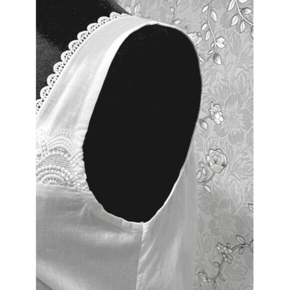 SoieRose Victorian 100% Cotton Sleeveless Nightgown with Lace Bodice – SR-1228 - Picture 6 of 8